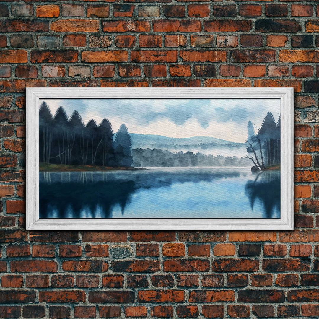 Blue Lake Art | Framed Canvas Print | Blue Lake Painting | Lake House Decor | Guest Room Landscape Painting | Waldo Lake Painting