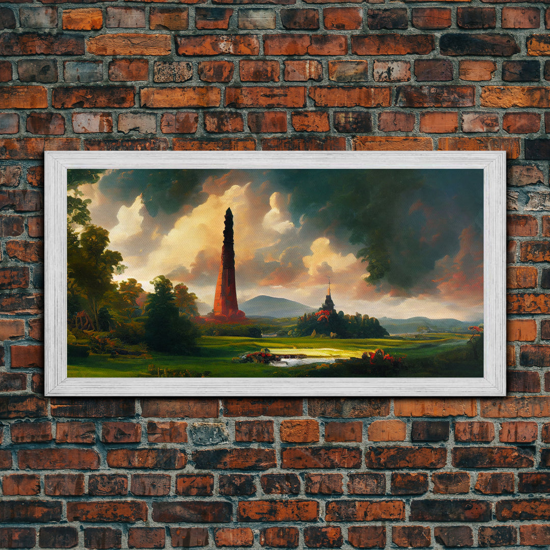 High Fantasy Art Canvas Print, Dark Tower, RPG Fantasy Art, RPG Concept art, unique wall art