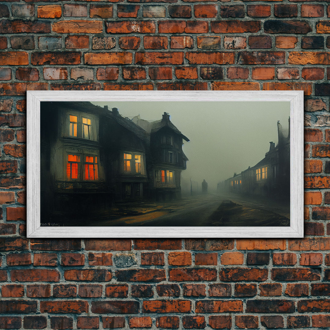 Creepy WildWest Art, canvas print, gloomy abandoned street