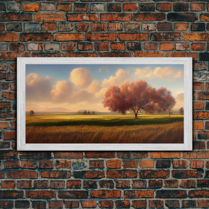 A lone tree in a Texas field, Canvas print, Texan art, Prairies, fields and grass