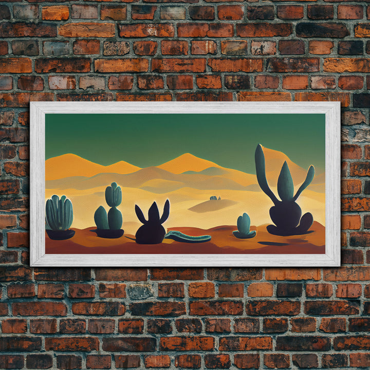 Pueblo style wall art, Arizona and Desert Cactus, canvas print