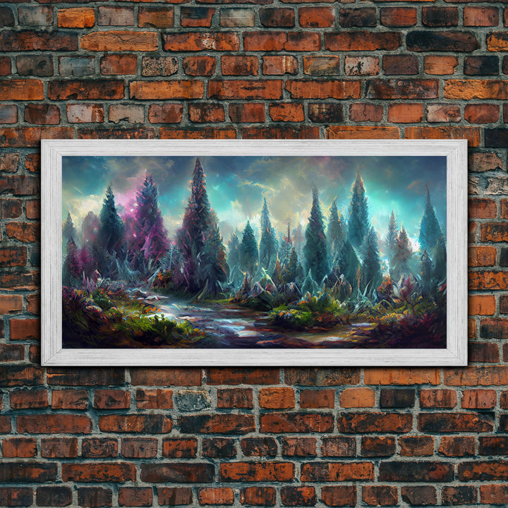 Trippy wall art canvas print, psychedelic wall art, Panoramic nature landscape wall art, fantasy art