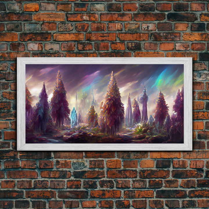 Psychedelic wall art canvas print, trippy wall art, Panoramic nature landscape wall art, fantasy art