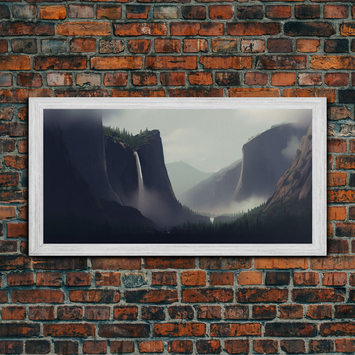 Waterfalls Wall Decor, Mountain River Wall Art, Landscape Wall Decor, Panoramic Wall Decor, Canvas Print, Wall Art, Framed Canvas Art