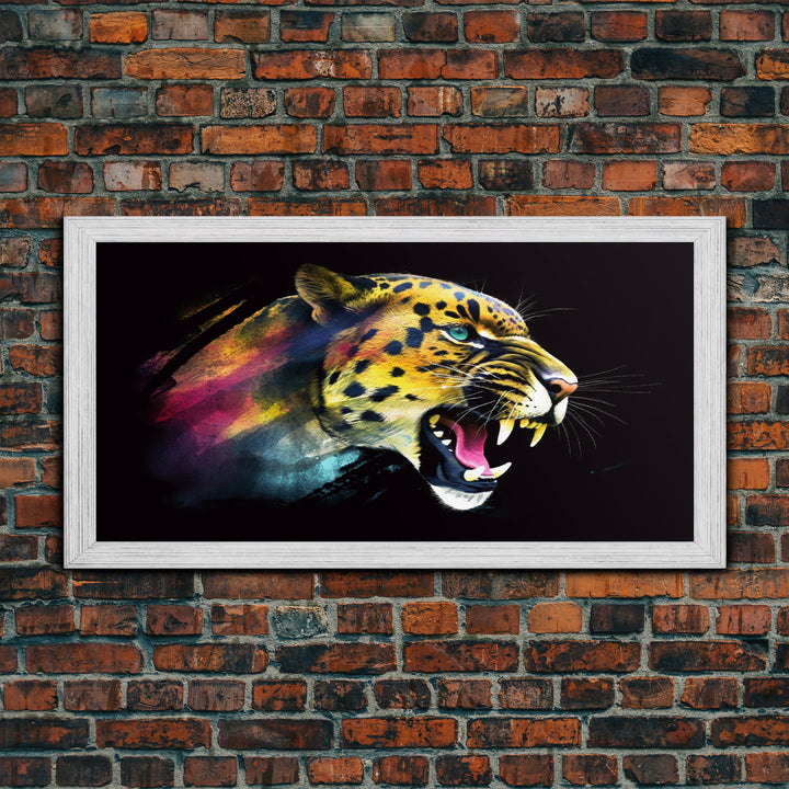 Leopard Wall Decor, Animal Wall Art, Abstract Wall Art, Nature Wall Decor, Panoramic Wall Decor, Canvas Print, Wall Art, Framed Canvas Art