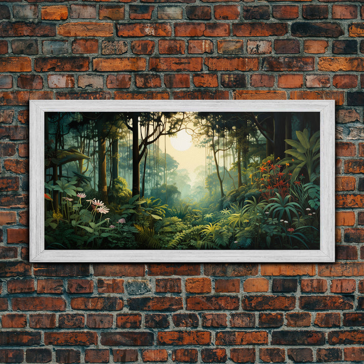 Forest Wall Art, Trees Wall Print, Jungle Wall Art, Panoramic Art, Wall Art, Canvas Art, Landscape Art, Dorm Room Art, Office Decor, Prints