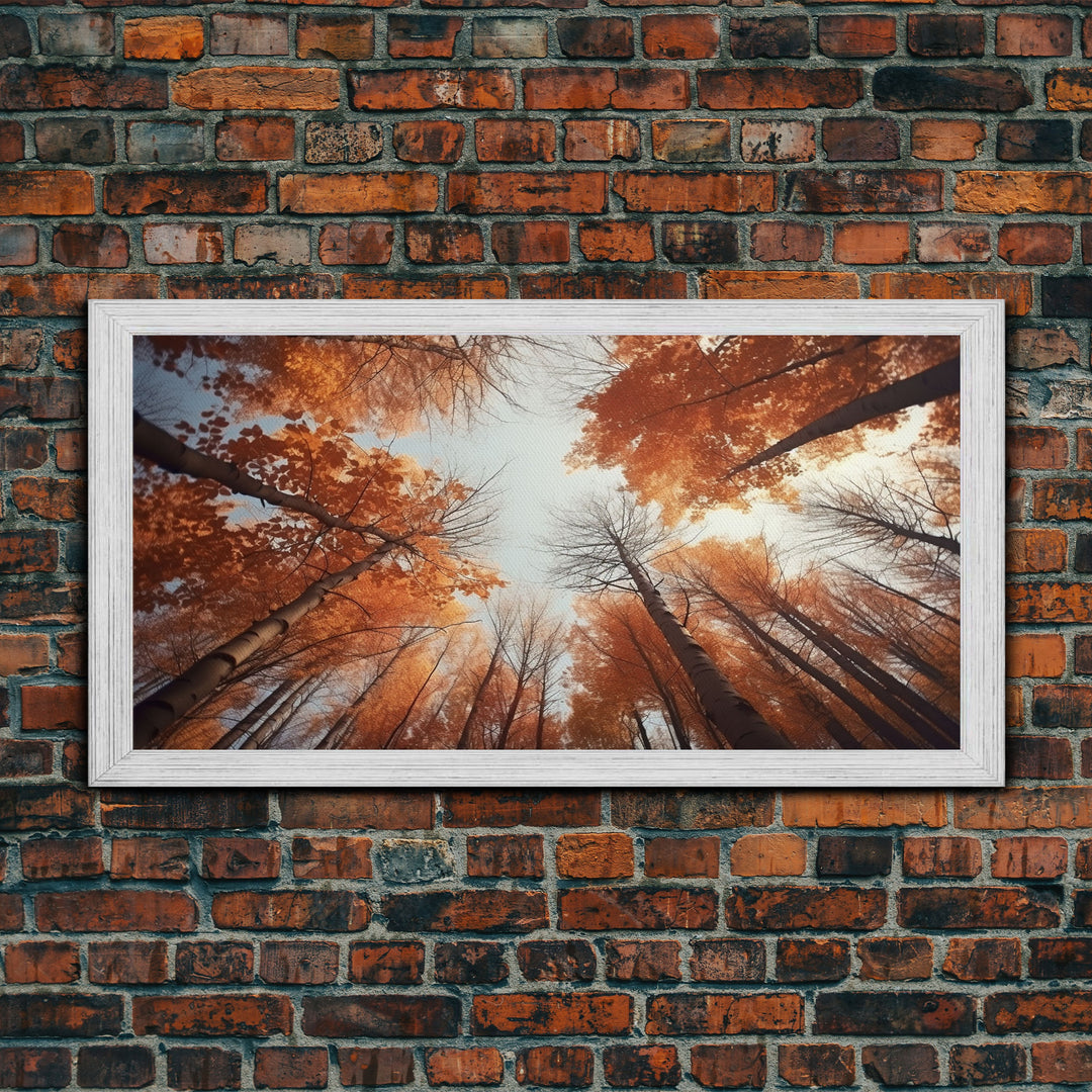 Trees Wall Art, Autumn Art Print, Forest Wall Art, Panoramic Art, Wall Art, Canvas Art, Landscape Art, Boys Bedroom Decor, Dorm Room Art