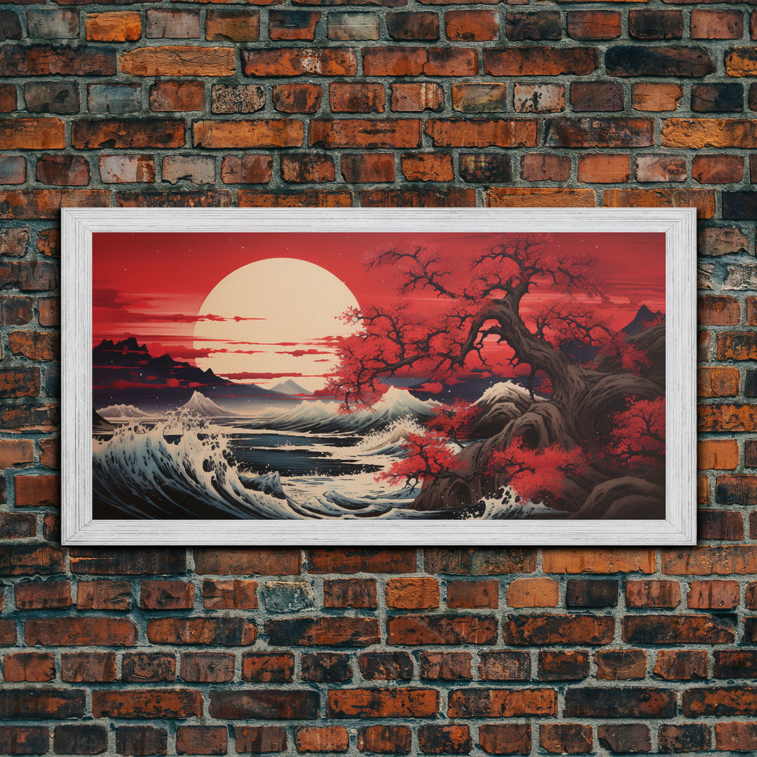 Sun Art, Japanese Wall Art, Japanese Landscape, Panoramic Art, Wall Art, Canvas Art, Landscape Art, Bedroom Prints, Entryway Prints, Office