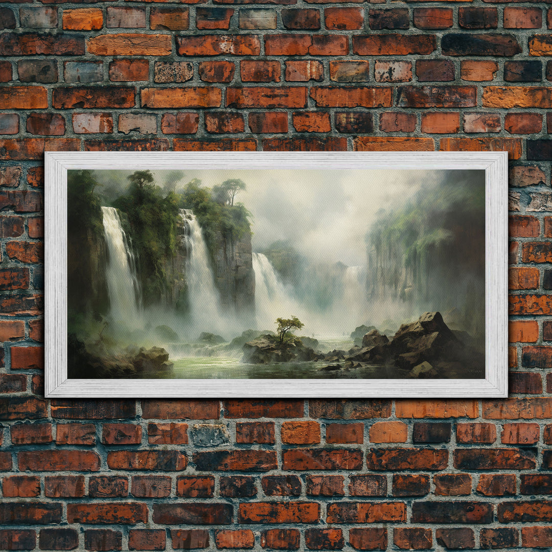 Waterfall, Nature Wall Art, River Wall Art, Jungle Wall Art Panoramic Art, Wall Art, Canvas Art, Landscape Art, Landscape Print, Client Gift