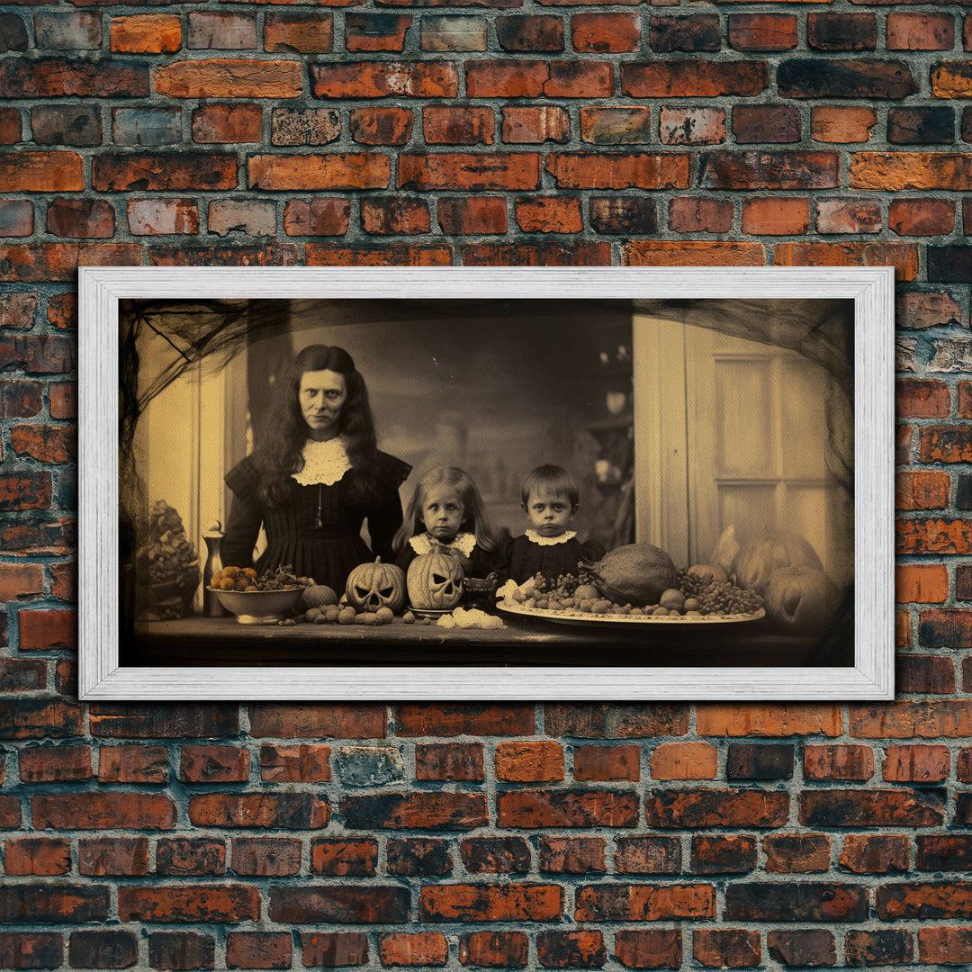 Gothic Victorian Haunted Art, Spooky Halloween Decor, Framed Canvas Print, Halloween Poster, Halloween Wall Art, Creepy Decor