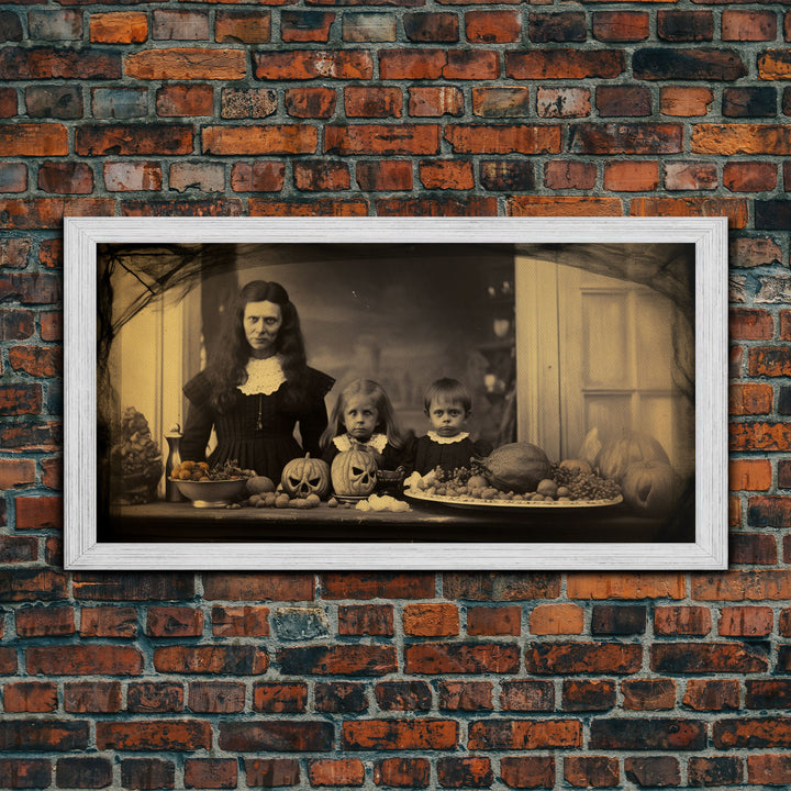 Gothic Victorian Haunted Art, Spooky Halloween Decor, Framed Canvas Print, Halloween Poster, Halloween Wall Art, Creepy Decor