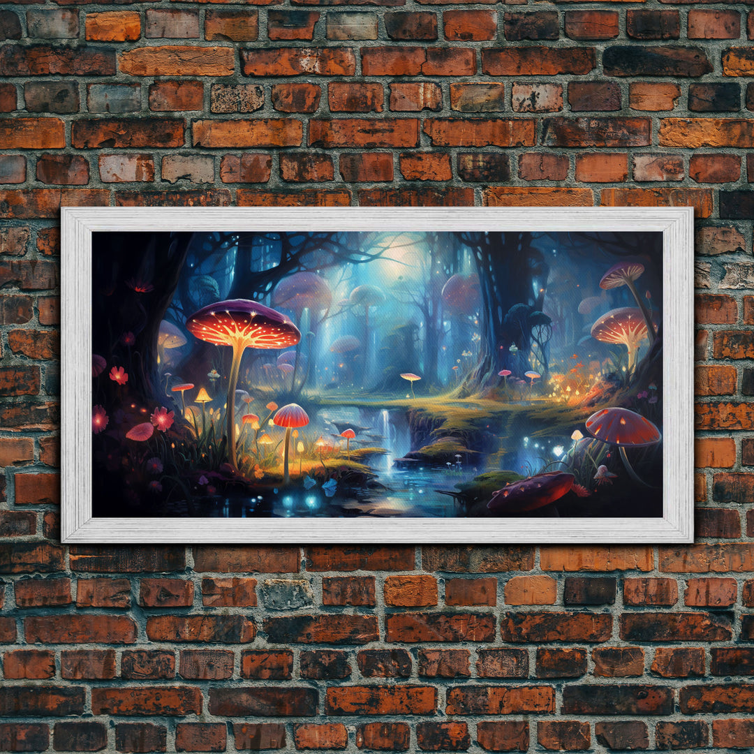 Fantasy Art, Dark Fantasy Forest Framed Canvas Print, Elven Decor, Magical Forest, RPG Game Art, Game Room Art, Witchy Decor, Wall Art