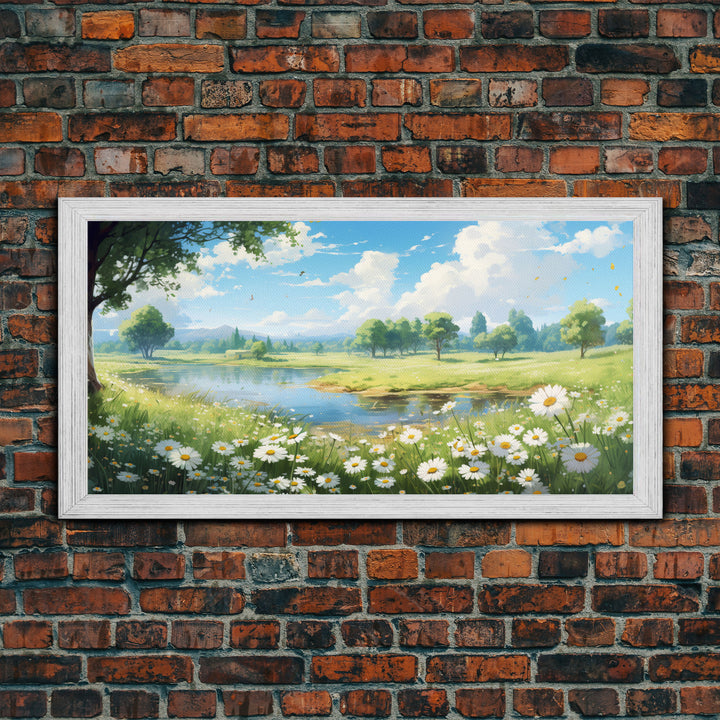 Wildflower Meadow, Country Wall Art, Spring Wall Art, Spring Meadow Print, Panoramic Landscape, Wall Art, Canvas Art, Landscape Art Print