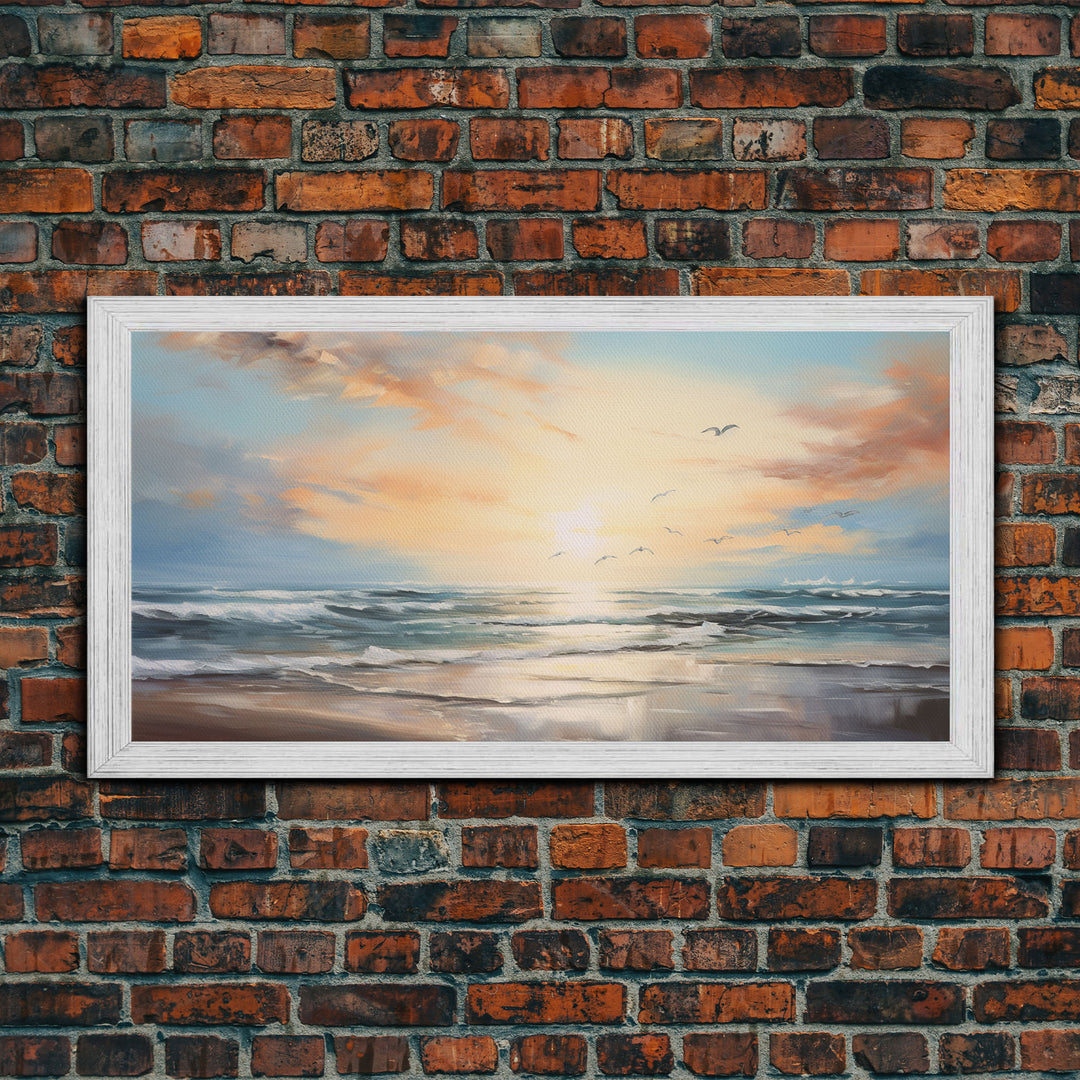 Ocean Art, Beach Wall Art, Summer Wall Art, Seascape Wall Art, Ocean Sunset Art, Panoramic Art, Wall Art, Canvas Art, Landscape Art Print