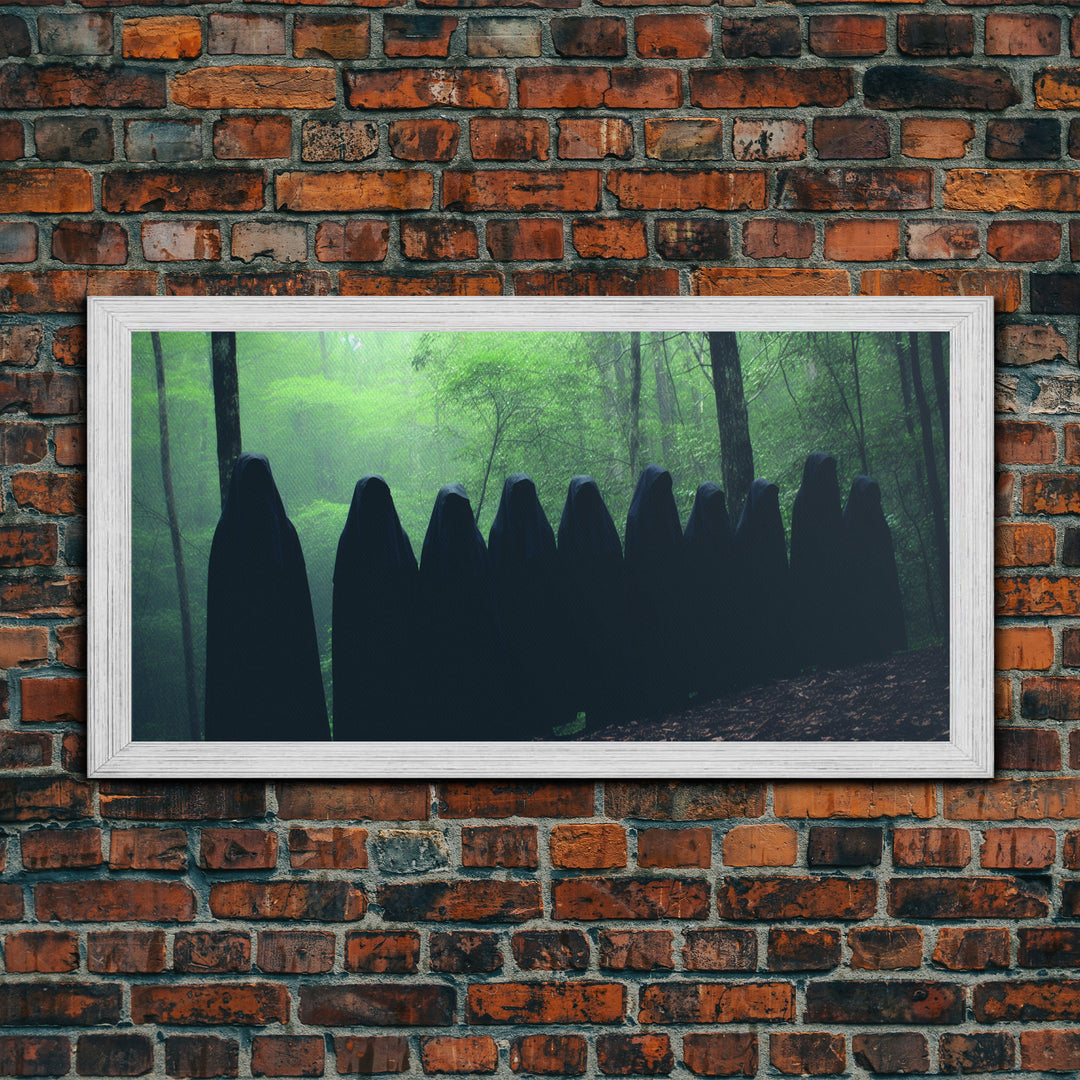 The Cult Of The Forest, Framed Canvas, Halloween Art Prints, Liminal Art, Halloween Photography