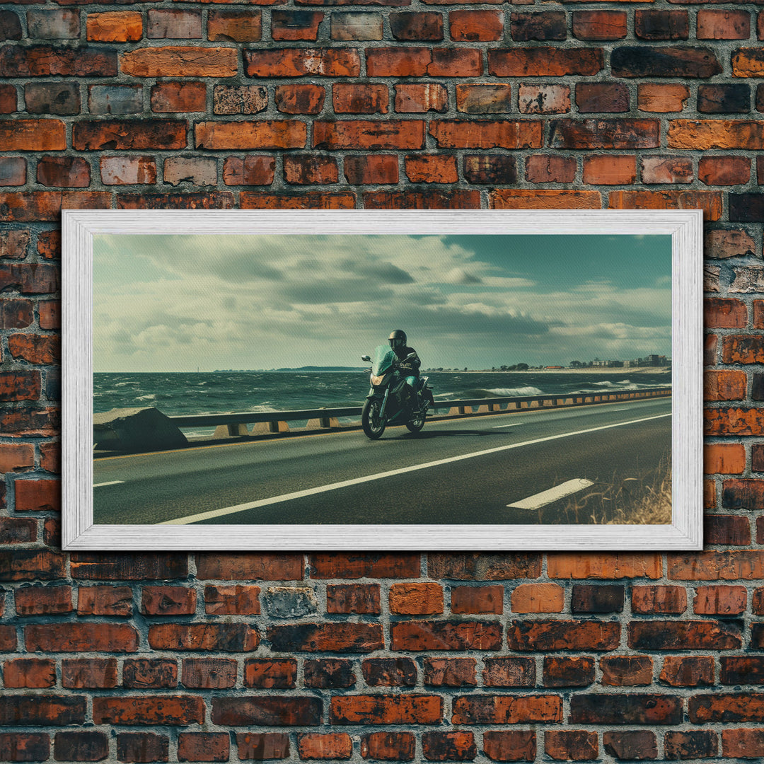 Scenic California Highway Drive Wall Art, Frame Canvas Print, Motorcycle Cruise, Motorcycle Rider Gift Idea