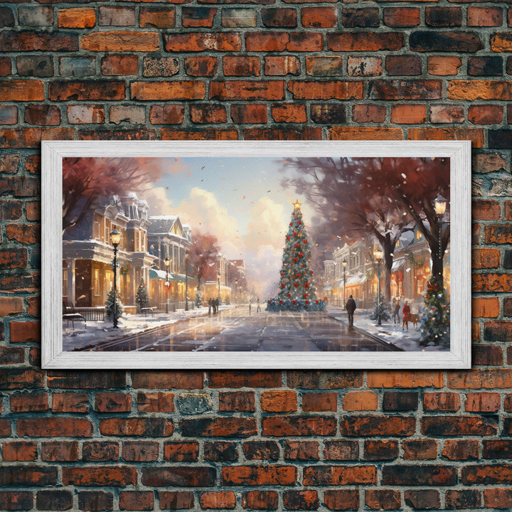 Vintage Christmas Winter Wonderland Canvas Print - Framed Wall Art - Christmas Print Wall Decor - Christmas Decoration - Farmhouse Christmas