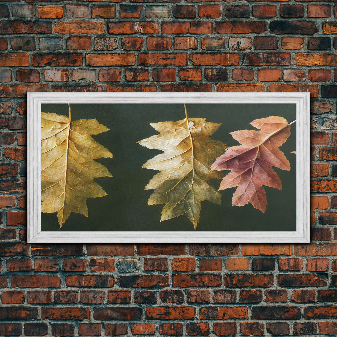 Autumn Leaf Arrangement Wall Decor, ready to hang canvas print wall art, Fall Decor