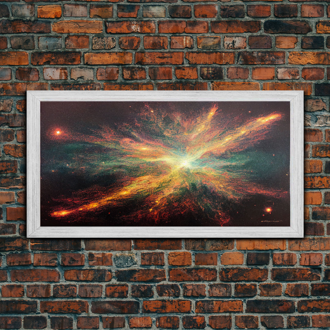 Explosion of Stars, Scifi Art, Galaxy Universe Print, Ready To Hang Canvas Print, Framed Canvas Wall Art, Living Room Wall Decor