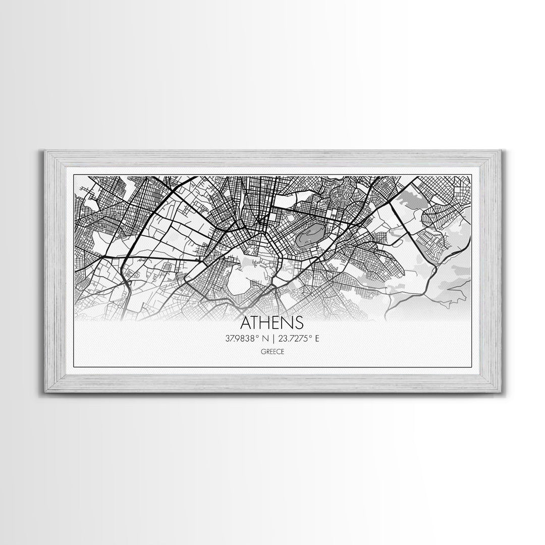 Athens Street Map, Greece Map, Map Print, Modern Art, Wall Art, Canvas Print, Preppy Room Décor, Coffee Bar Décor, Graduation Gifts, Office