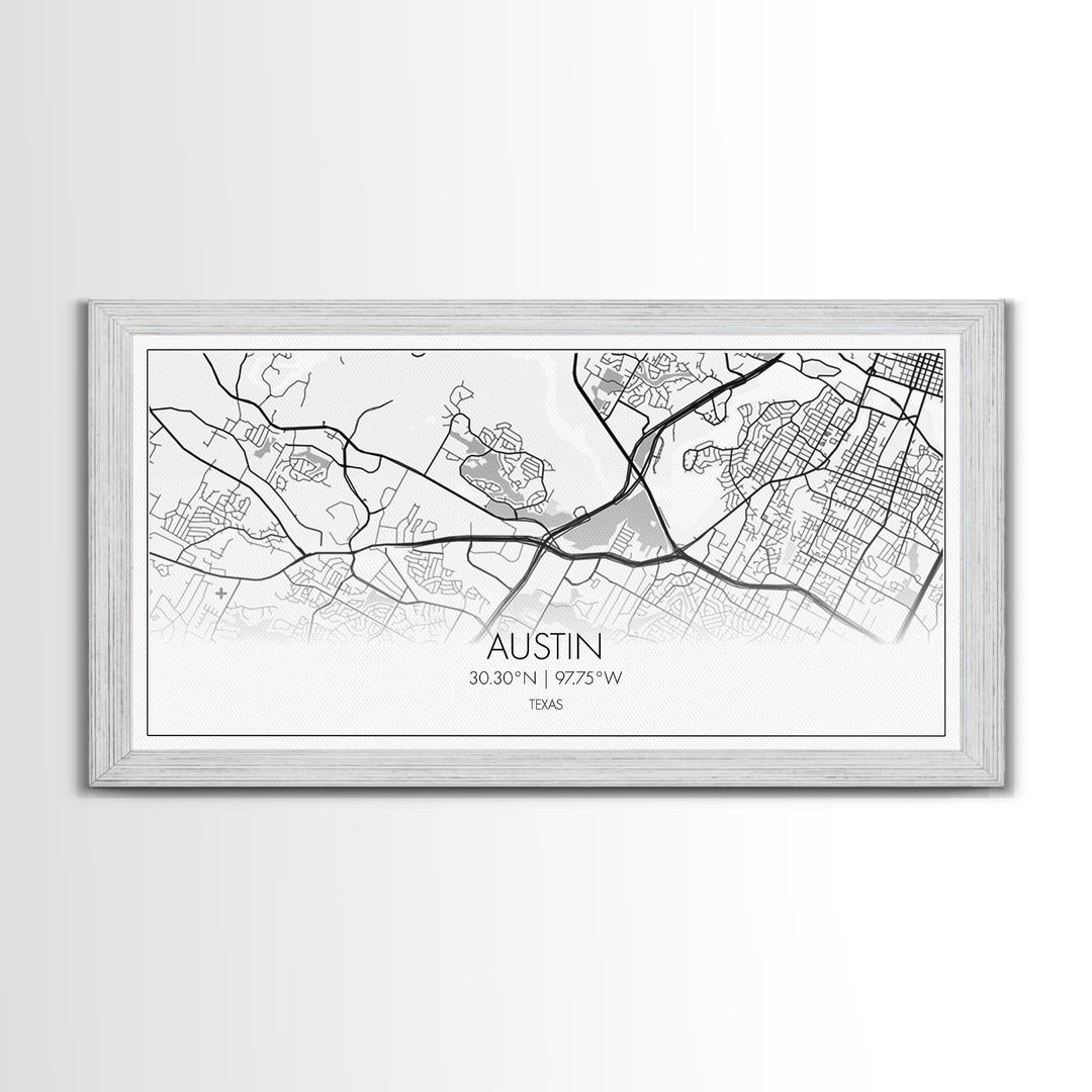 Austin Street Map, Texas Map, Map Print, Modern Art, Wall Art, Canvas Print, Teen Girl Room Décor, Gift For Coworker, Bookshelf Décor