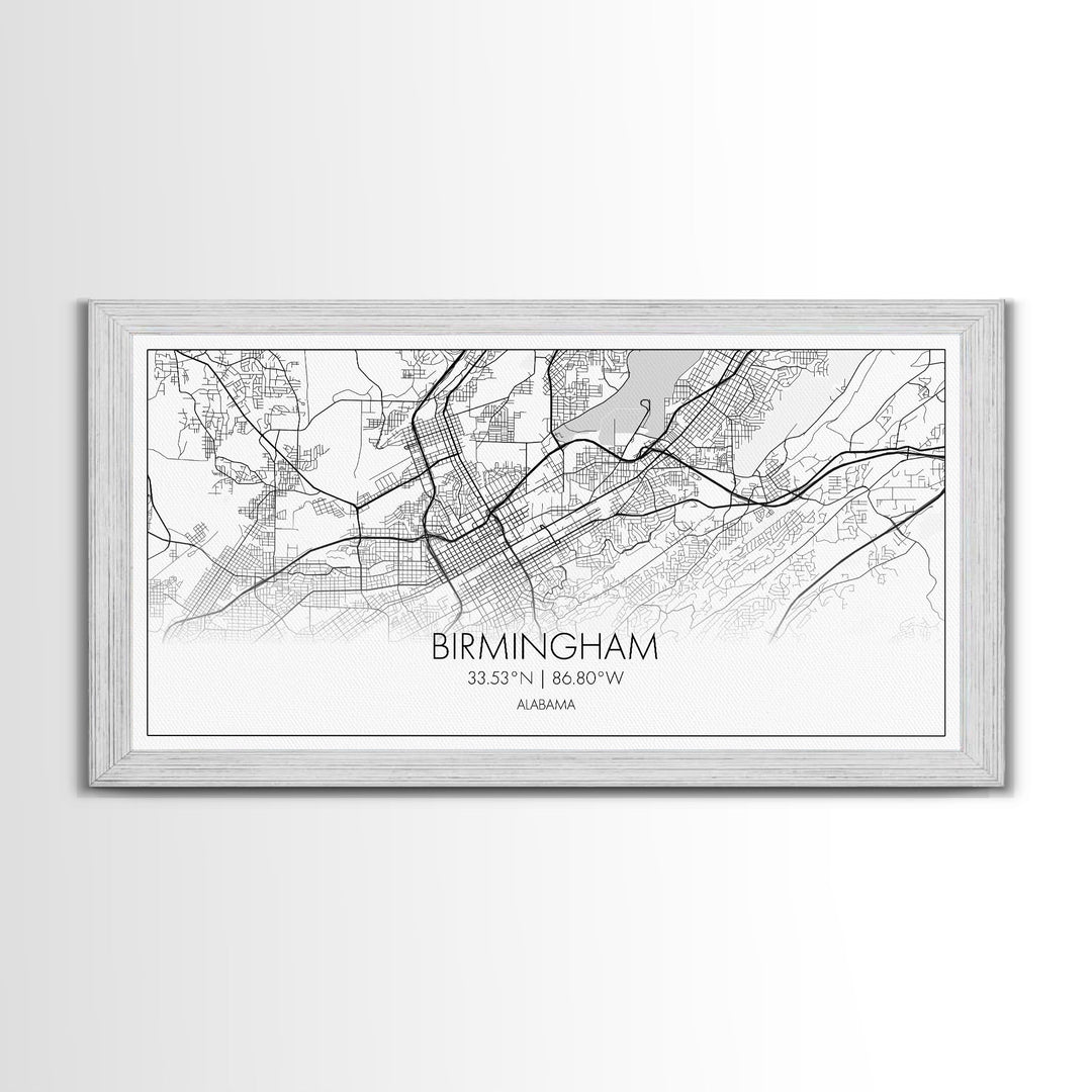 Birmingham Street Map, Alabama Map, Map Print, Modern Art, Wall Art, Canvas Print, Hometown Gifts, Entryway Décor, Farmhouse Wall Art