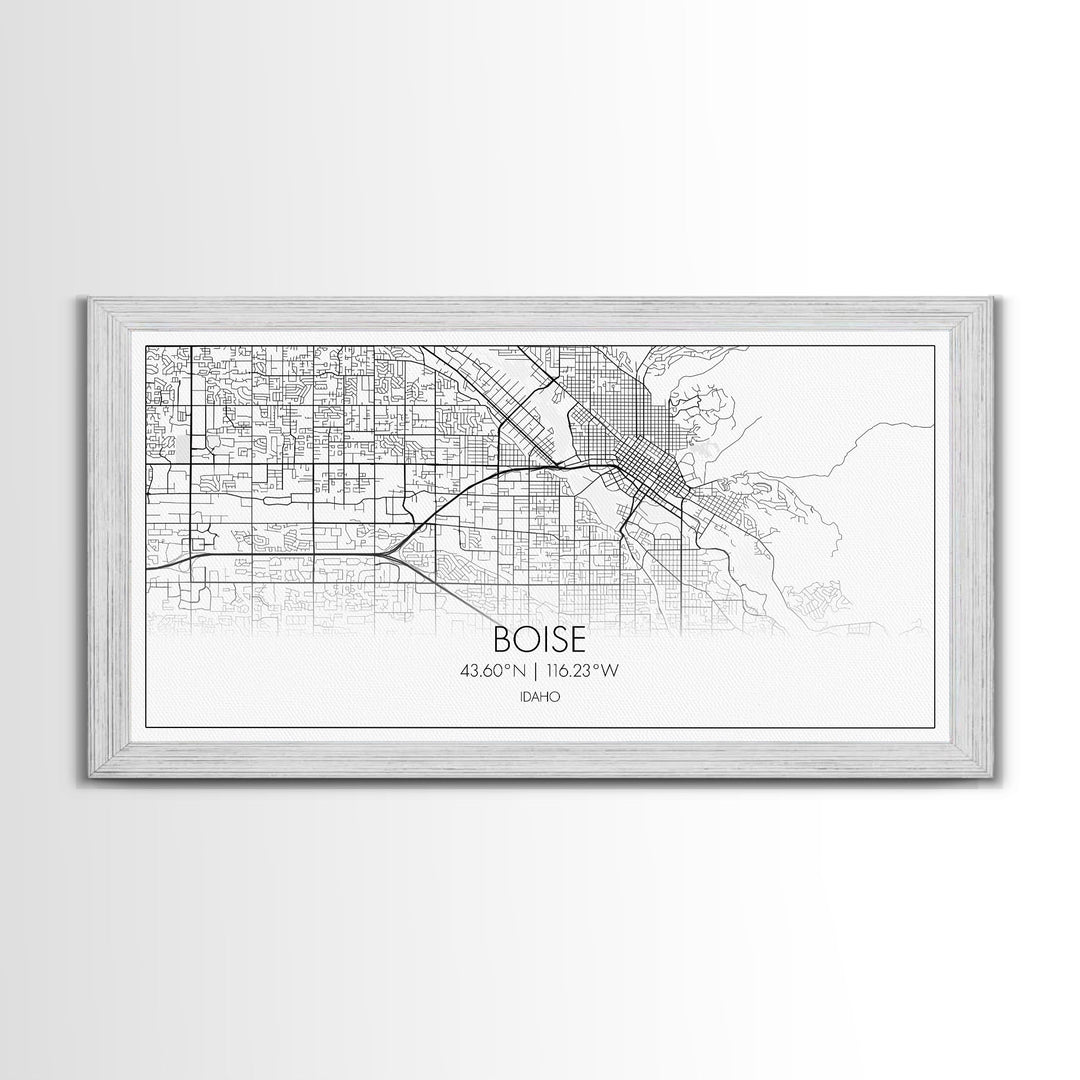 Boise Street Map, Idaho Map, Map Print, Modern Art, Wall Art, Canvas Art, Friendship Gift, Minimalist Décor, Bar Cart Décor, Rustic Home Art