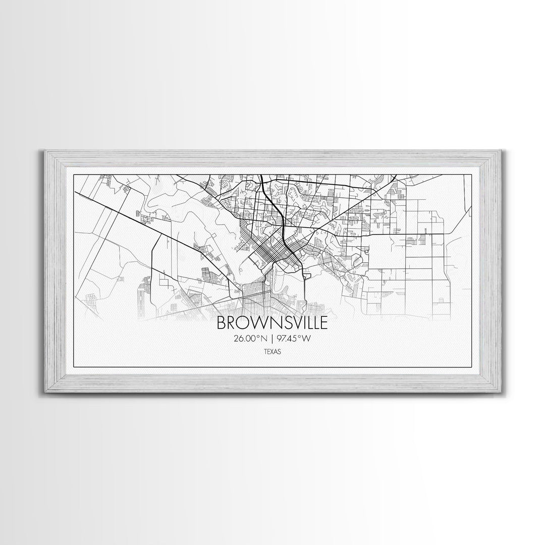 Brownsville Street Map, Texas Map, Map Print, Modern Art, Wall Art, Canvas Art, Realtor Closing Gift, Wall Décor Over The Bed, Couples Gift