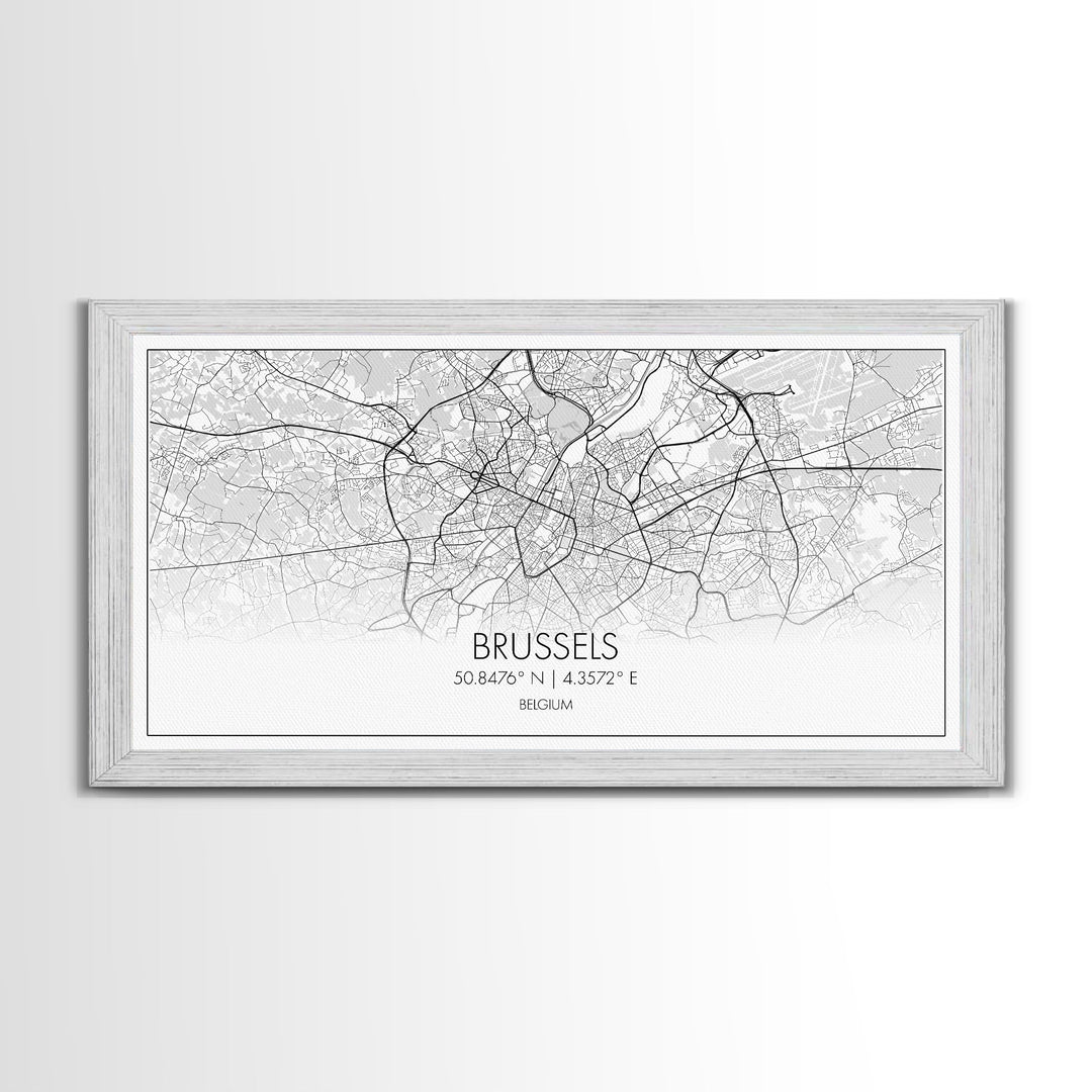 Brussels Street Map, Belgium Map, Map Print, Modern Art, Wall Art, Canvas Art, Travel Art Print, Home Wall Décor, New Homeowner Gift, Office