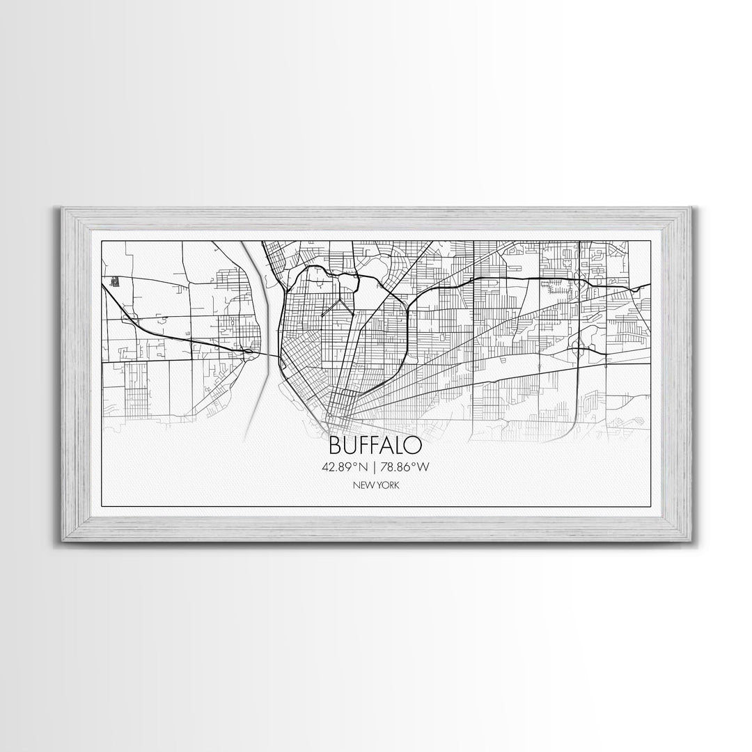 Buffalo Street Map, New York Map, Map Print, Modern Art, Wall Art, Canvas Art, Gift For Newlyweds, Gift For Parents, Apartment Décor