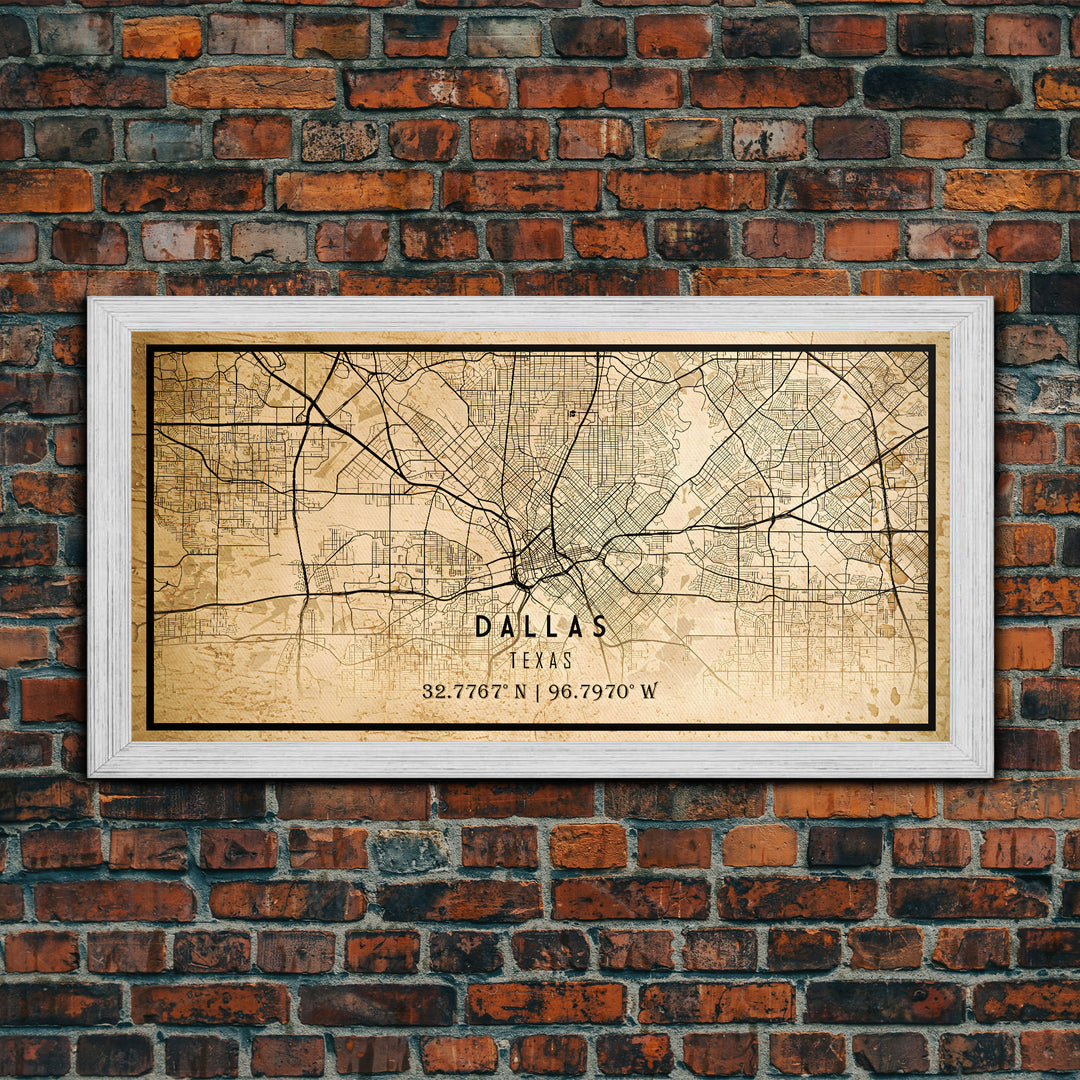 Dallas Map Canvas Print, Texas Map Print, Texas Wall Art, Dallas Map Poster, US, USA Maps, Dallas Maps, Map Gifts, Large Framed Map Print