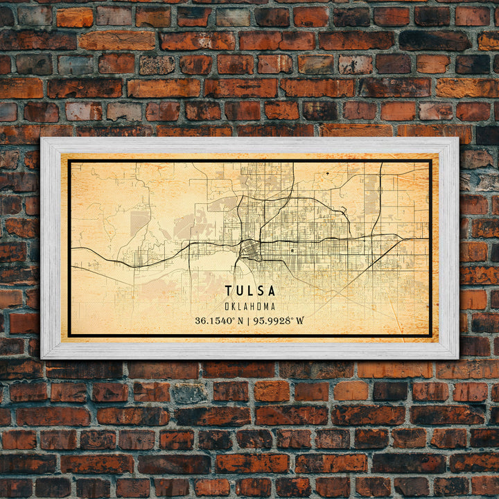 Tulsa Map Art - Oklahoma - Custom Tulsa City Streets Map Print -  University of Tulsa - Home Office Decor Tulsa Map Decor Oklahoma Wall Art