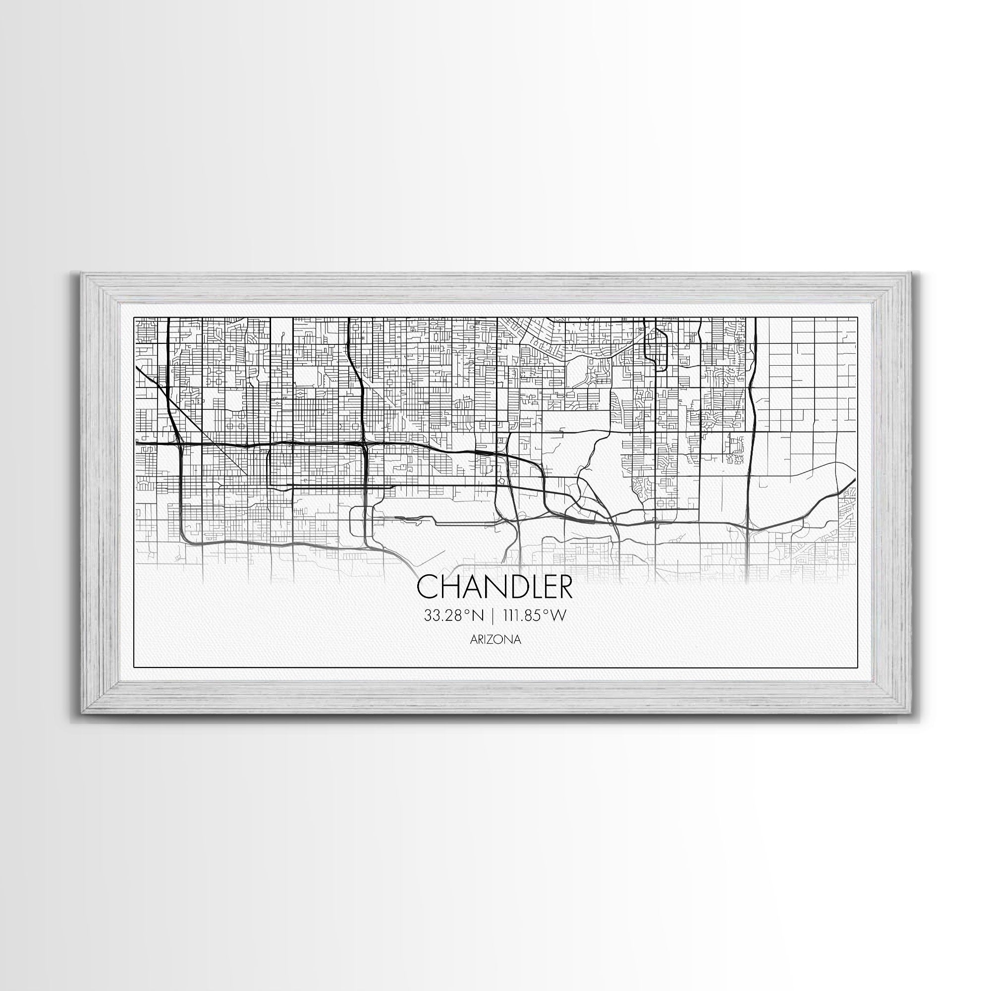 Chandler Street Map, Arizona Map, Map Print, Modern Art, Wall Art, Canvas Art, Office Décor, Prints Wall Art, Farmhouse Prints, Room Décor