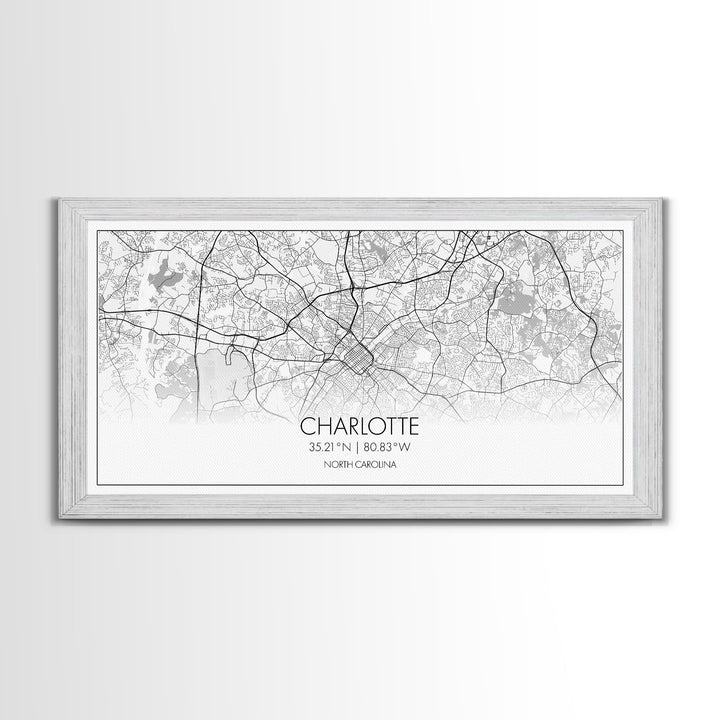 Charlotte Street Map, North Carolina Map, Map Print, Modern Art, Wall Art, Canvas Art, Wall Art Framed, Appreciation Gift, Couple Wall Art