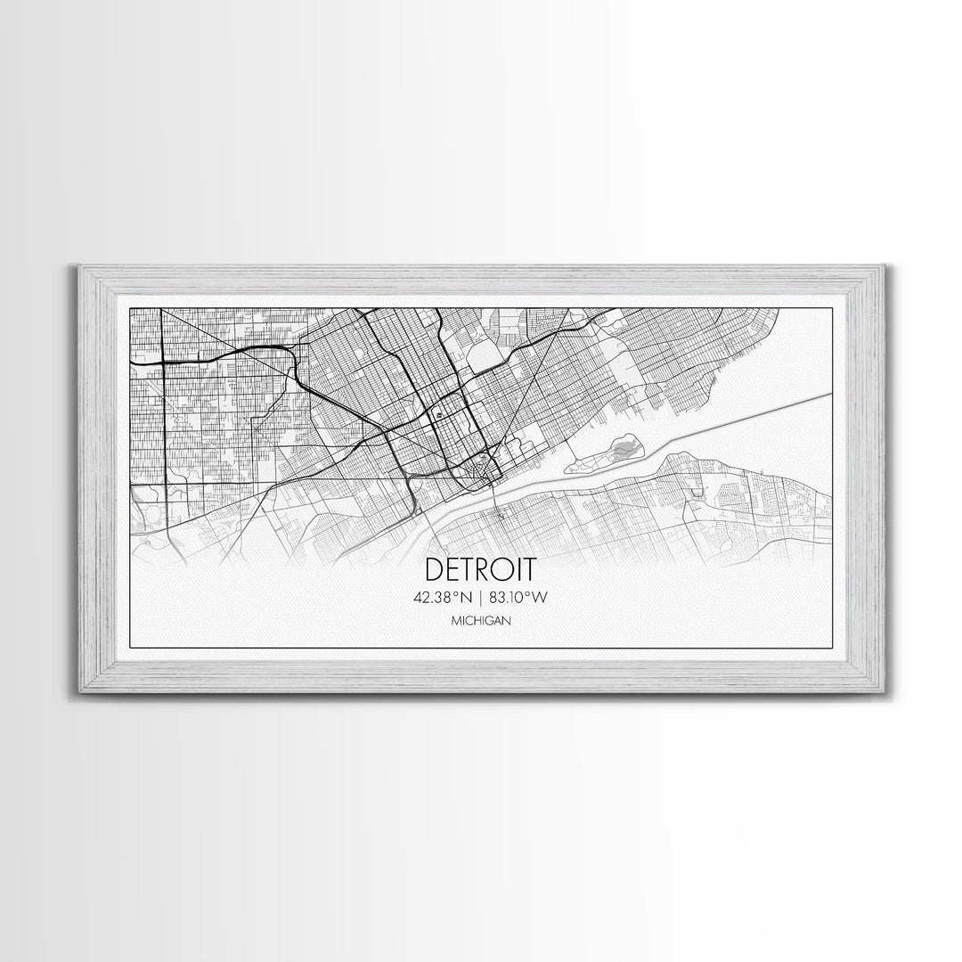 Detroit Street Map, Michigan Map, Map Print, Minimalist Art, Wall Art, Canvas Art, Office, Apartment Décor, Poker Room Décor, Fun Wall Art