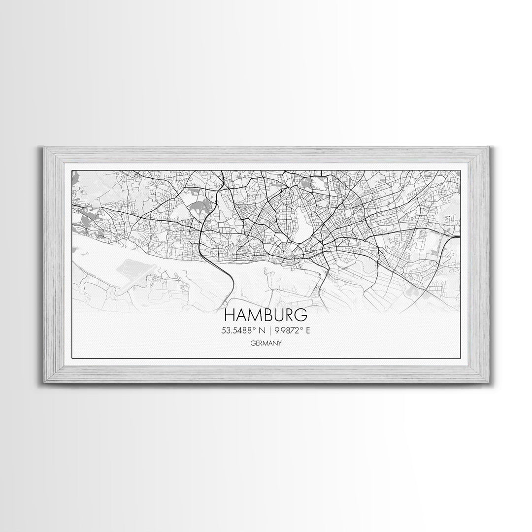 Hamburg City Map, Germany Map, Map Art, Minimalist Art, Wall Art, Canvas Art, Europe Wall Art, Gifts For Dad, Office Wall Art, Unique Art