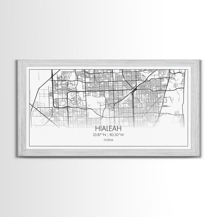 Hialeah City Map, Florida Map, Map Art, Minimalist Art, Wall Art, Canvas Art, Dorm Room Wall Art, Bedroom Wall Art, Neighbor Gift, Room Art