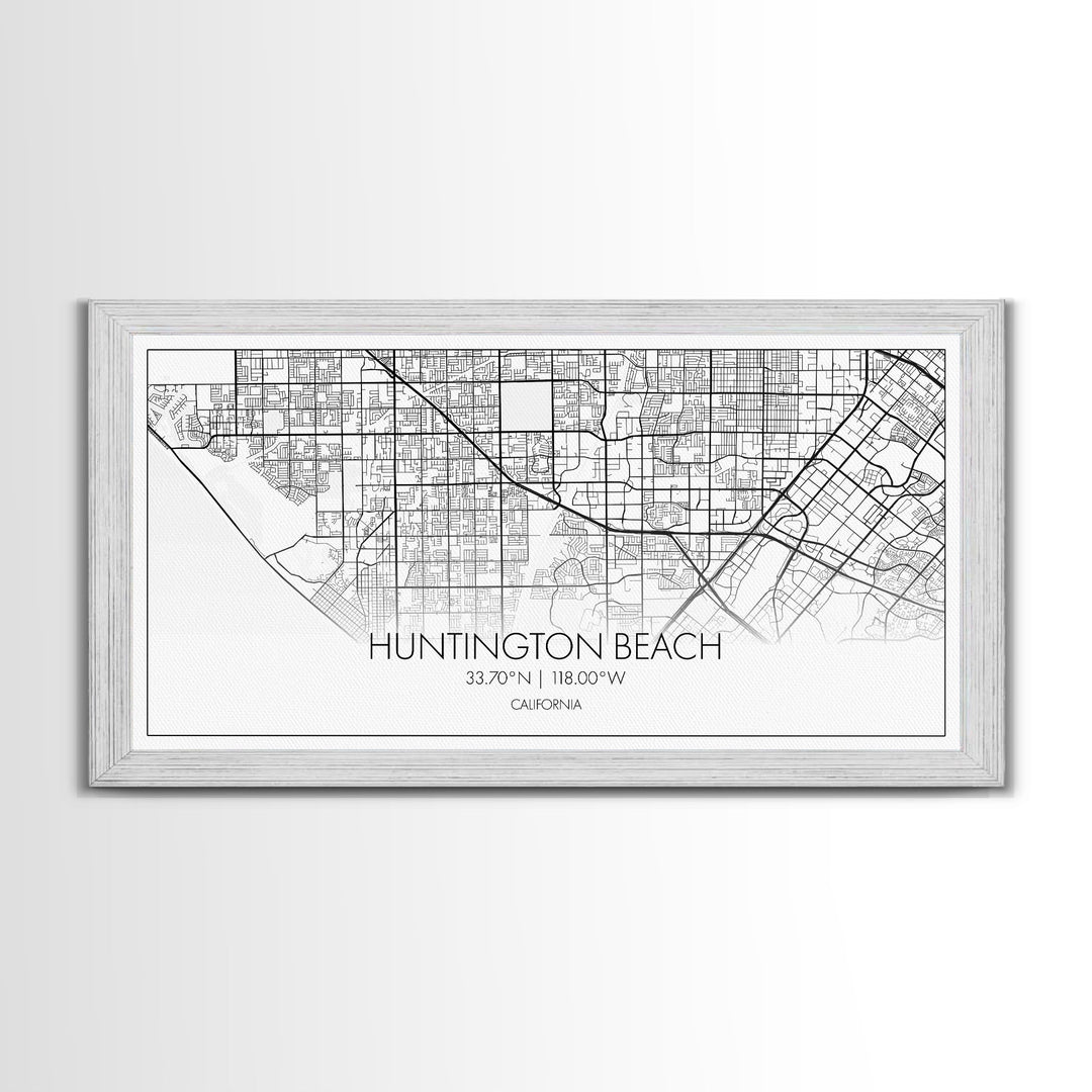 Huntington Beach City Map, California Map, Map Art, Modern Art, Wall Art, Canvas Art, Coastal Wall Art, Ocean Wall Art, Travel Gifts For Men