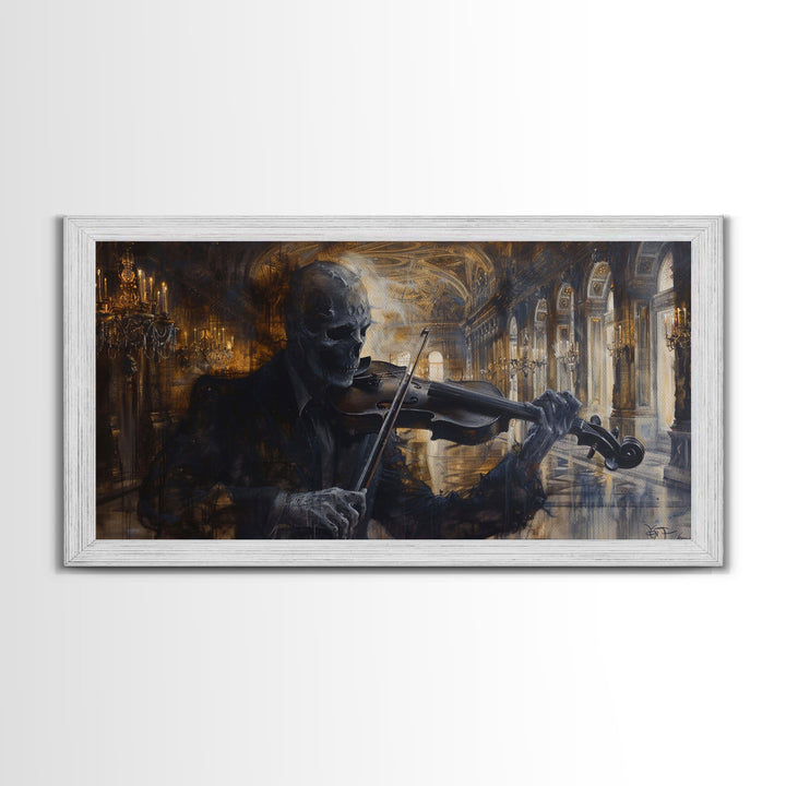 The Spectre Violinist, Specter, Framed Canvas Print, halloween Decor, Halloween Wall Art, Halloween Painting Seasonal Decor