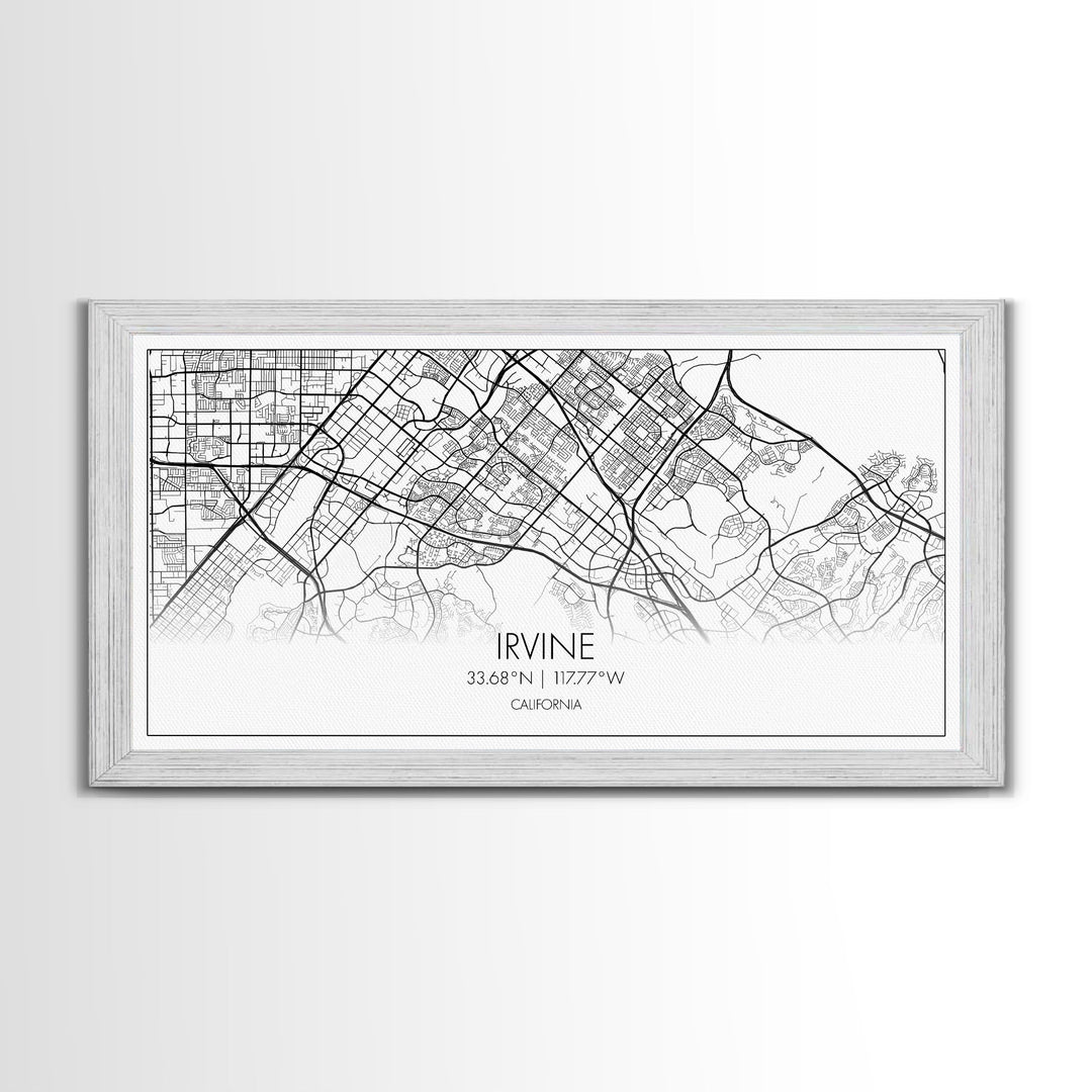 Irvine City Map, California Map, Map Art, Modern Art, Wall Art, Canvas Art, Bedroom Wall Décor, Engagement Gift, Tiny Home Décor, Home Décor