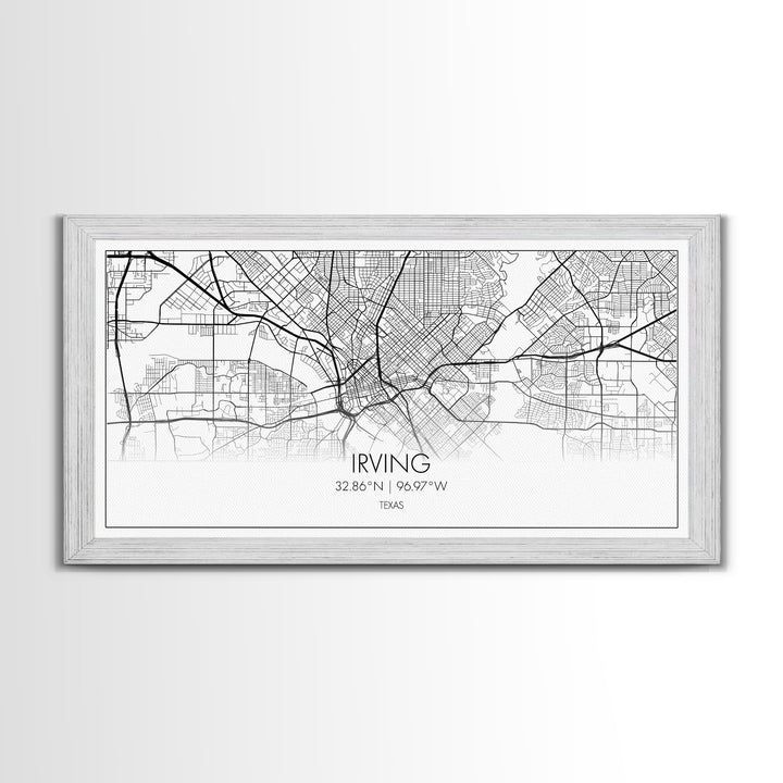 Irving City Map, Texas Map, Map Art, Modern Art, Wall Art, Canvas Art, Texas Wall Art, Hanging Wall Décor, Travel Lover Gift, Apartment Art