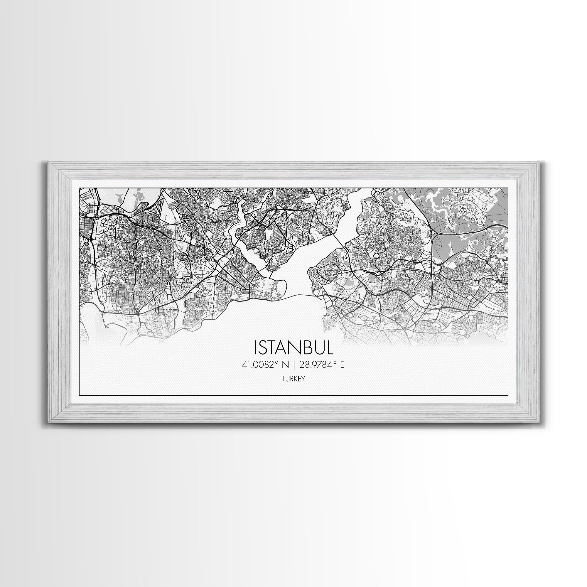 Istanbul City Map, Turkey Map, Map Art, Modern Art, Wall Art, Canvas Art, Travel Art, Best Friend Gift, Family Wall Art, Wall Décor