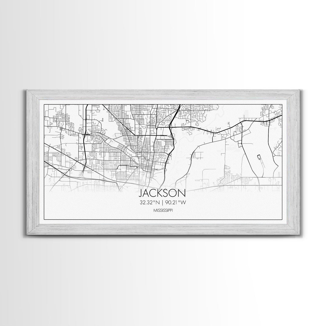 Jackson City Map, Mississippi Map, Map Art, Modern Art, Wall Art, Canvas Art, Apartment Wall Décor, Modern Farmhouse Art, Gift For Men