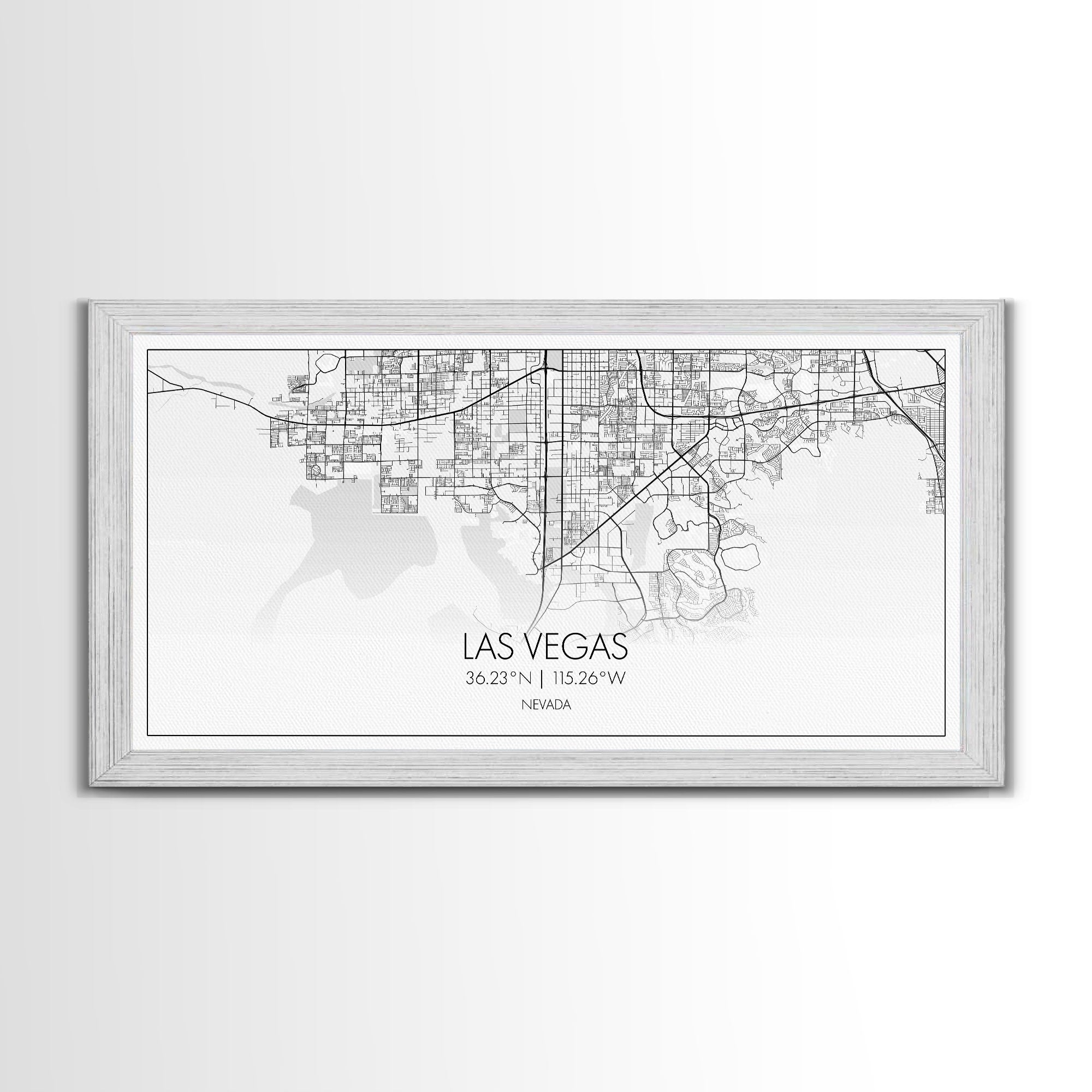 Las Vegas City Map, Nevada Map, Map Art, Modern Art, Wall Art, Canvas Art, Rustic Wall Décor, Minimalist Wall Art, Anniversary Gift, Office