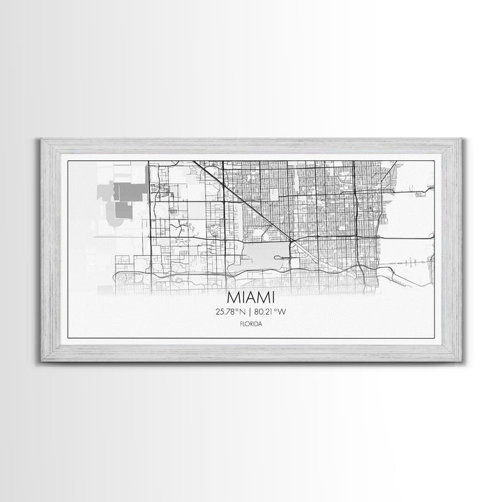 Miami City Map, Florida Map, Map Art, Minimalist Wall Art, Wall Art, Canvas Art, Miami Wall Art, F1 Wall Art, Gift For Couple, Boys Room Art