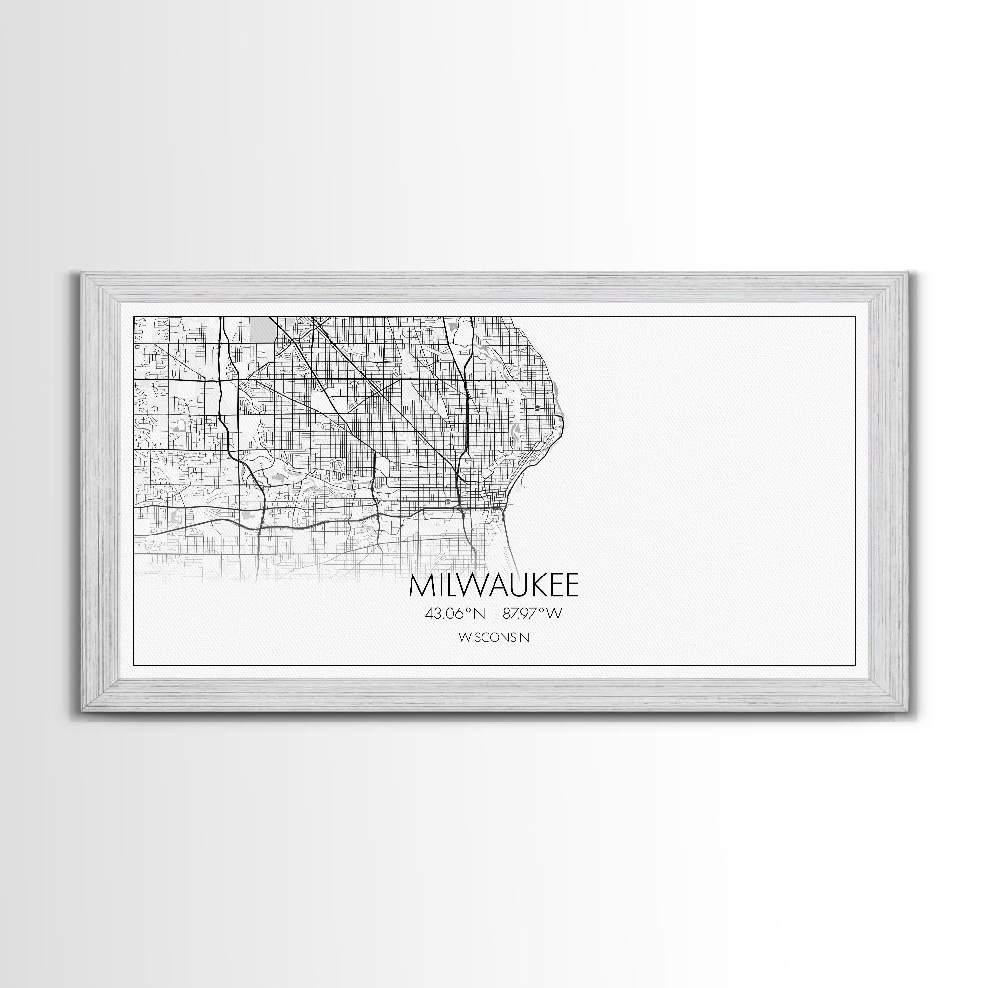 Milwaukee City Map, Wisconsin Map, Map Art, Minimalist Wall Art, Wall Art, Canvas Art, Country Home Art, Girl Room Décor, College Décor