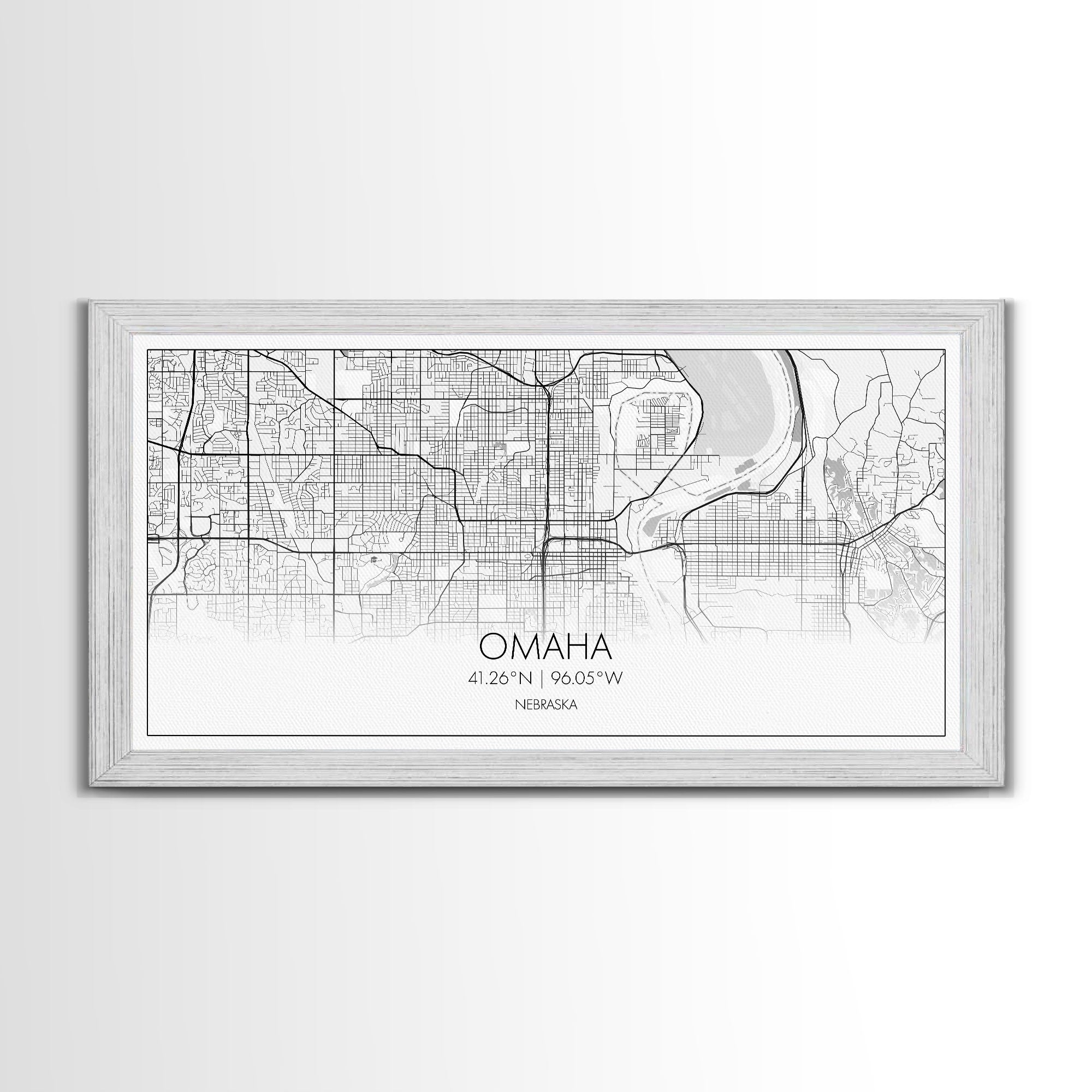 Omaha City Map, Nebraska Art, Map Print, Minimalist Wall Art, Wall Art, Canvas Art, Realtor Thank You, Wall Hanging, Farmhouse Décor