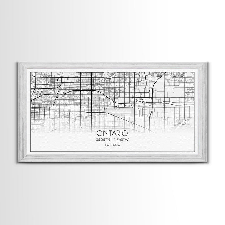 Ontario City Map, California Art, Map Print, Minimalist Wall Art, Wall Art, Canvas Art, Teen Birthday Gift, Trendy Wall Art, Horizontal Art