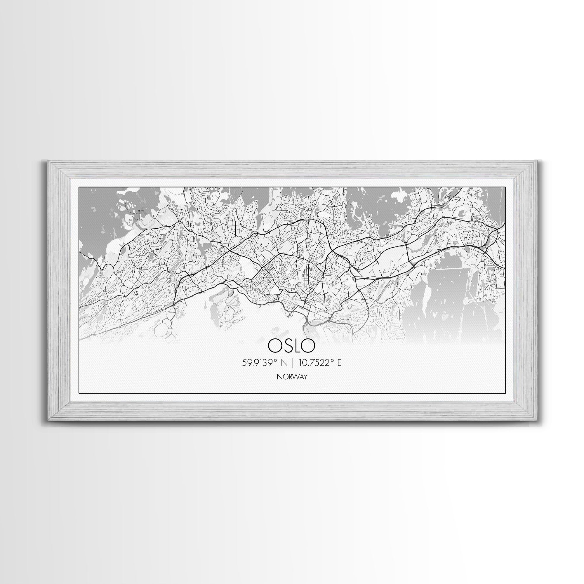 Oslo City Map, Norway Art, Map Print, Minimalist Wall Art, Wall Art, Canvas Art, Travel Wall Art, Hiking Gift, European Wall Art, Office Art