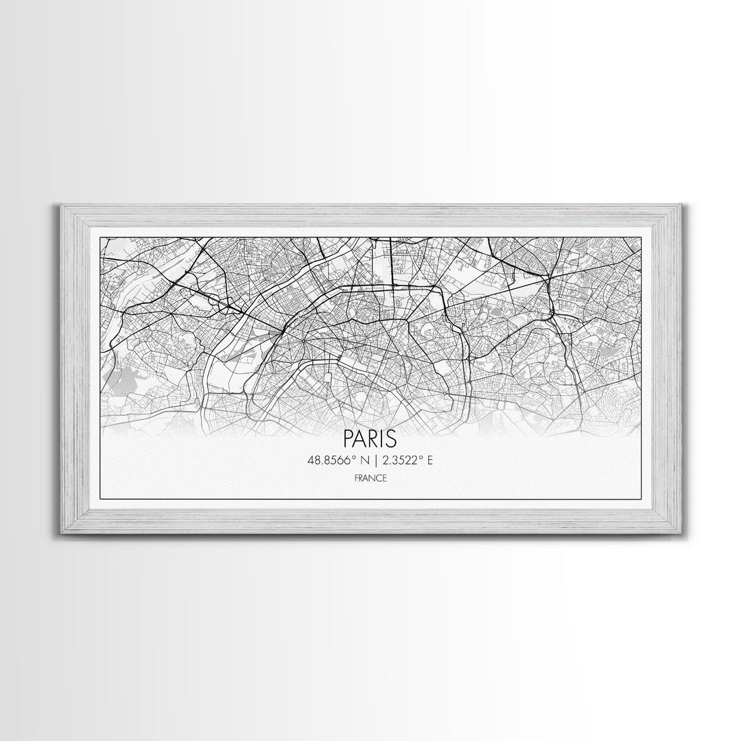 Paris City Map, France Art, Map Print, Minimalist Wall Art, Wall Art, Canvas Art, European Art, Dorm Room Wall Art, Gift For Traveler